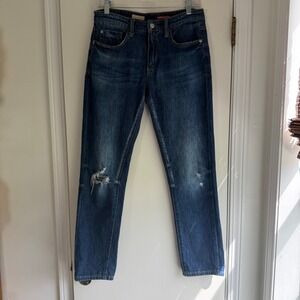 Pilcro and the Letterpress Womens Mid Rise Distressed Straight Leg Jeans Size 27
